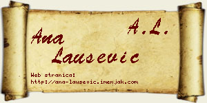 Ana Laušević vizit kartica